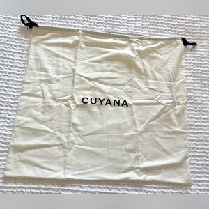 Cuyana Cream Canvas Drawstring Dust Bag with Black Logo 20 3/4” by 19 1/2”